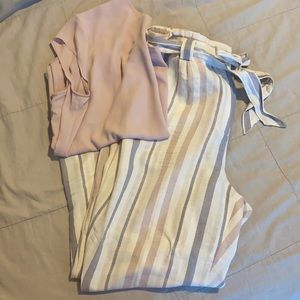 Blush and Lavender Striped Express Dress Pants